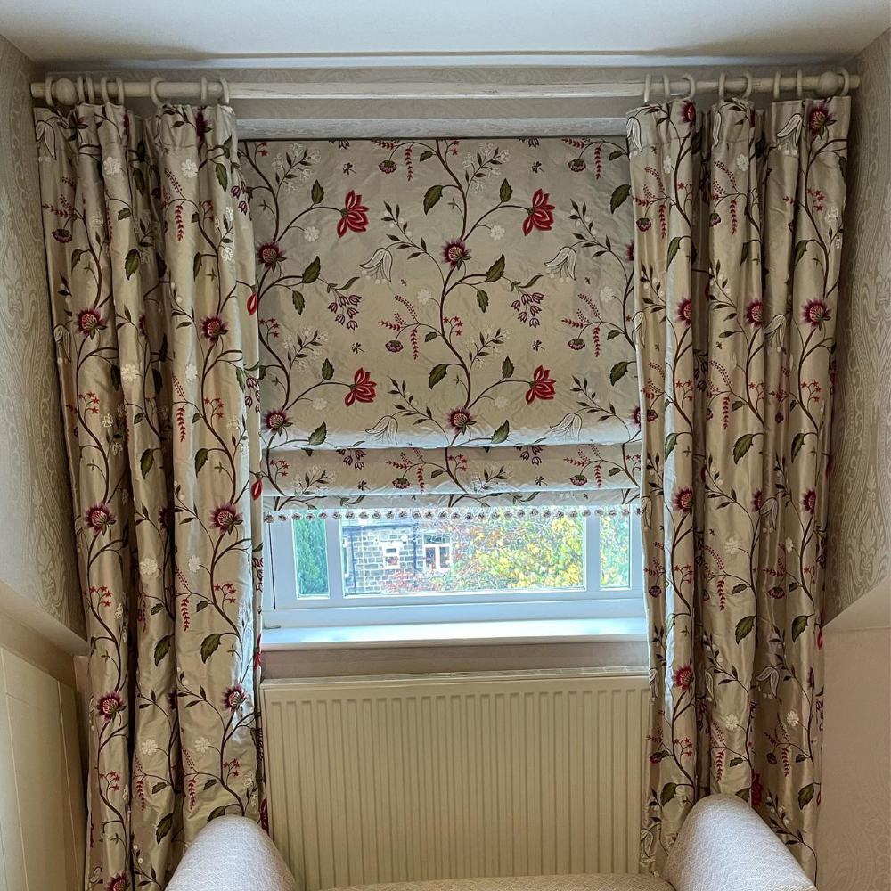 Plant patterned curtains